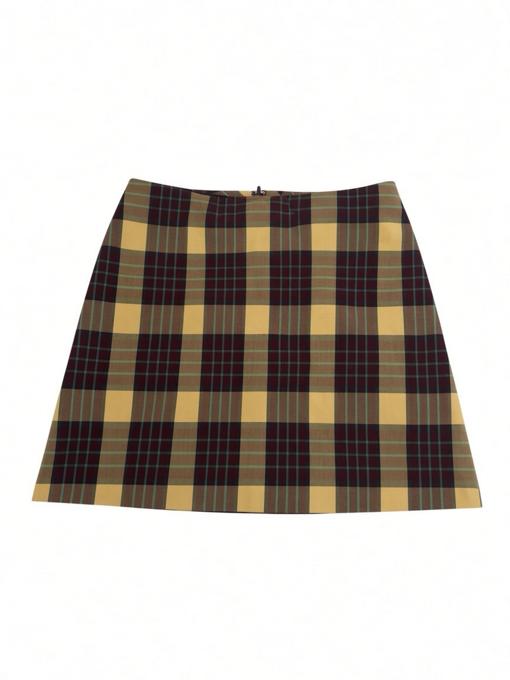 Wilfred Plaid Mini Skirt in Mustard and Dark Green
